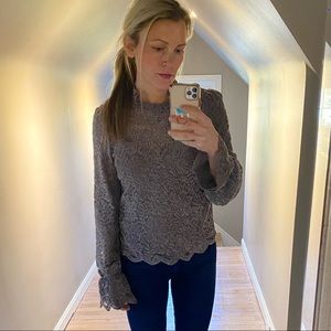 Anthropologie | eri + ali floral sheer Delano blouse. XS.